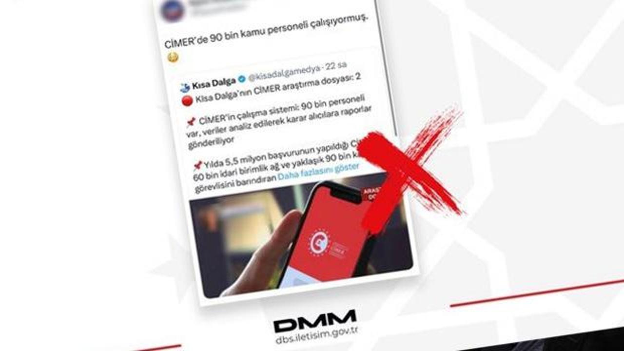 DMM ‘CİMER’de 90 bin kişinin misyon yaptığı’ tezini yalanladı