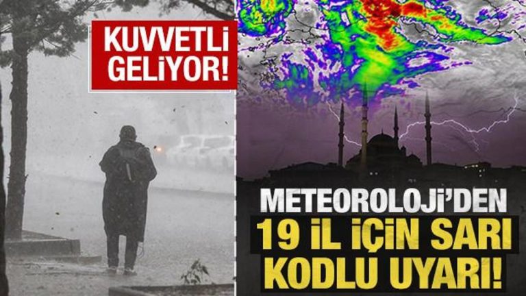 Meteoroloji’den 19 vilayet için sarı kodlu ihtar: Kar yağışı, sağanak ve fırtına bekleniyor